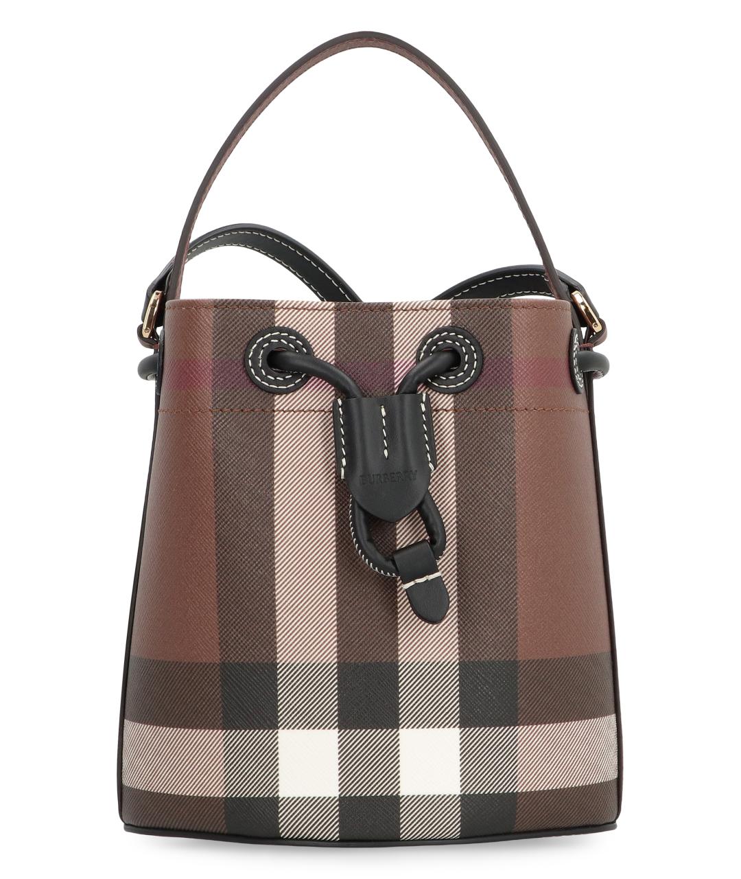 BURBERRY Коричневая синтетическая сумка с короткими ручками, фото 1