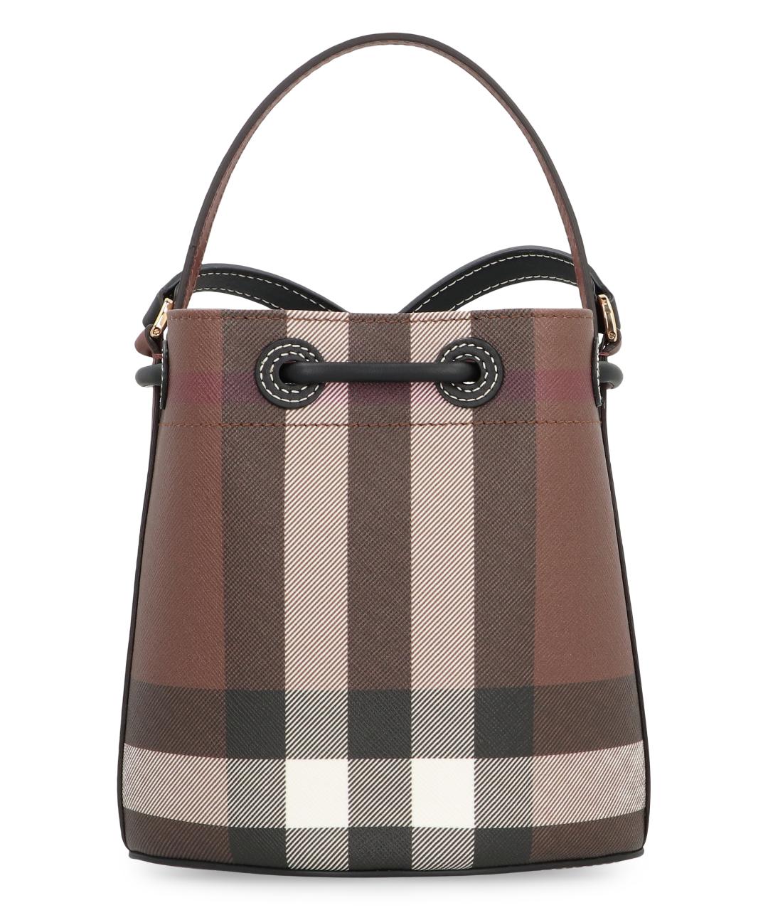 BURBERRY Коричневая синтетическая сумка с короткими ручками, фото 3