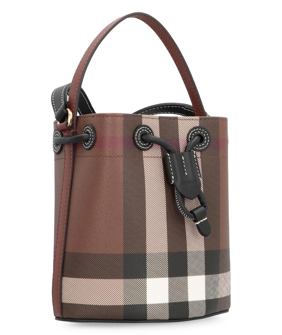 BURBERRY Коричневая синтетическая сумка с короткими ручками, фото 2