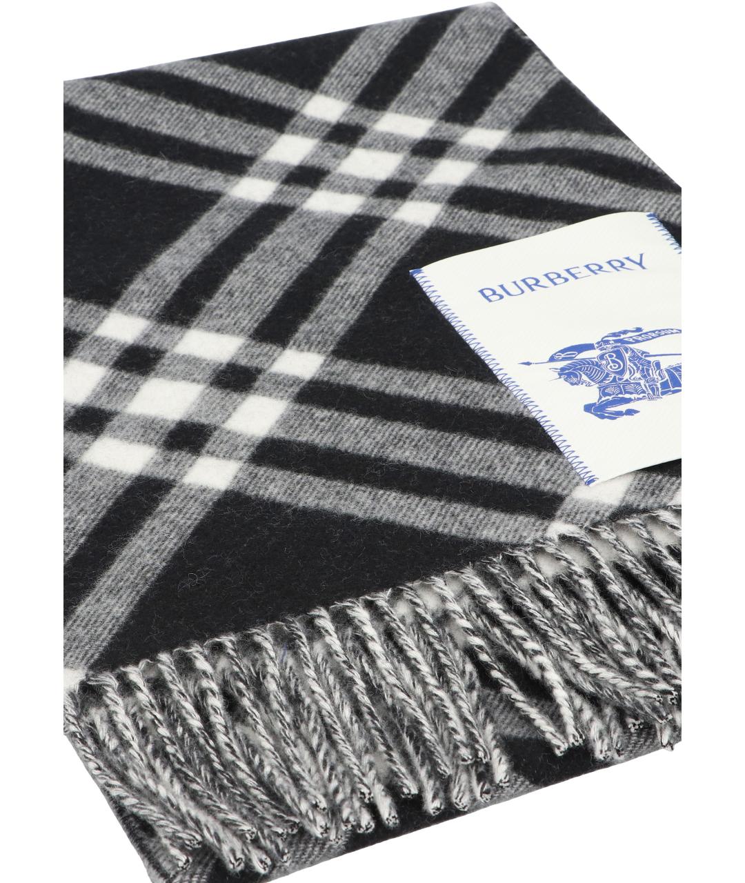 BURBERRY Черный кашемировый шарф, фото 4