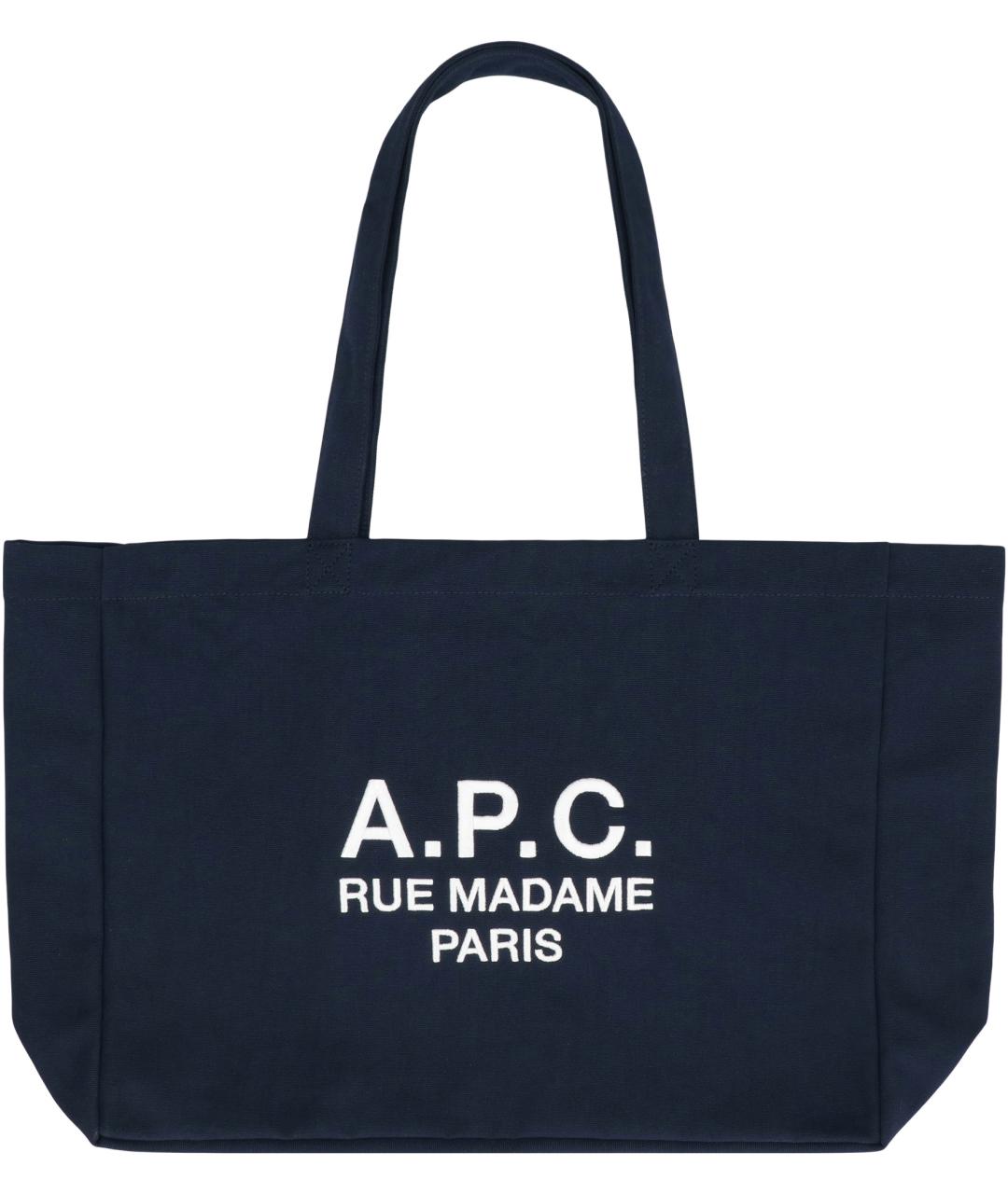 A.P.C. Синяя тканевая сумка тоут, фото 2