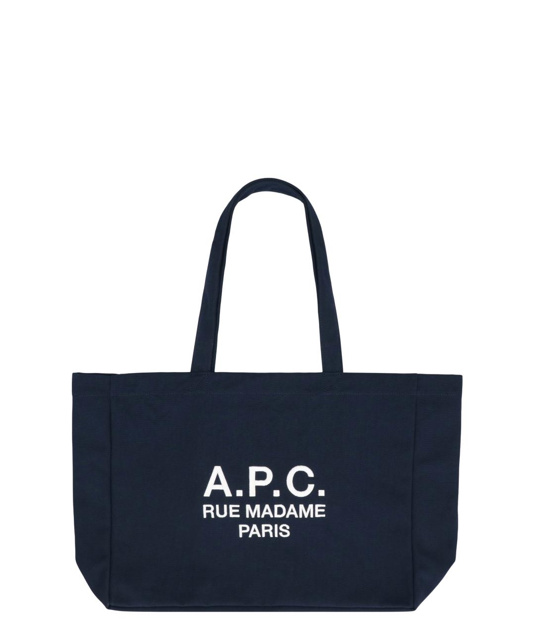 A.P.C. Синяя тканевая сумка тоут, фото 1