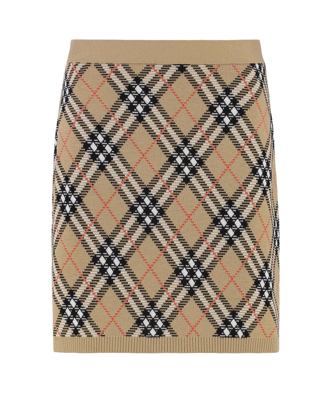 BURBERRY Бежевая юбка миди, фото 1