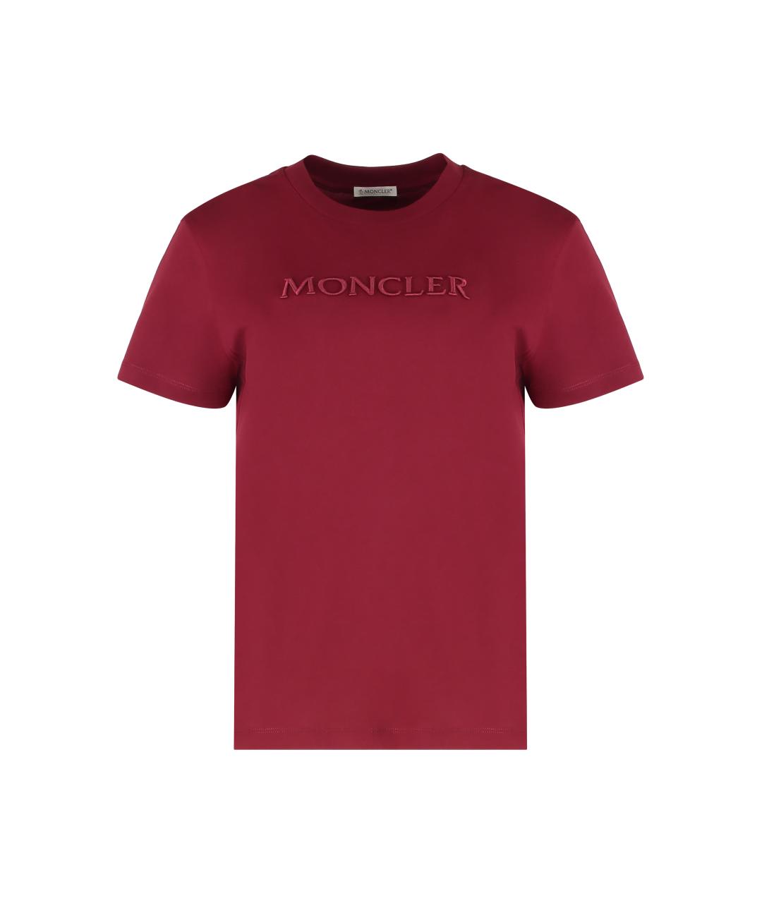 MONCLER Красная хлопковая футболка, фото 1