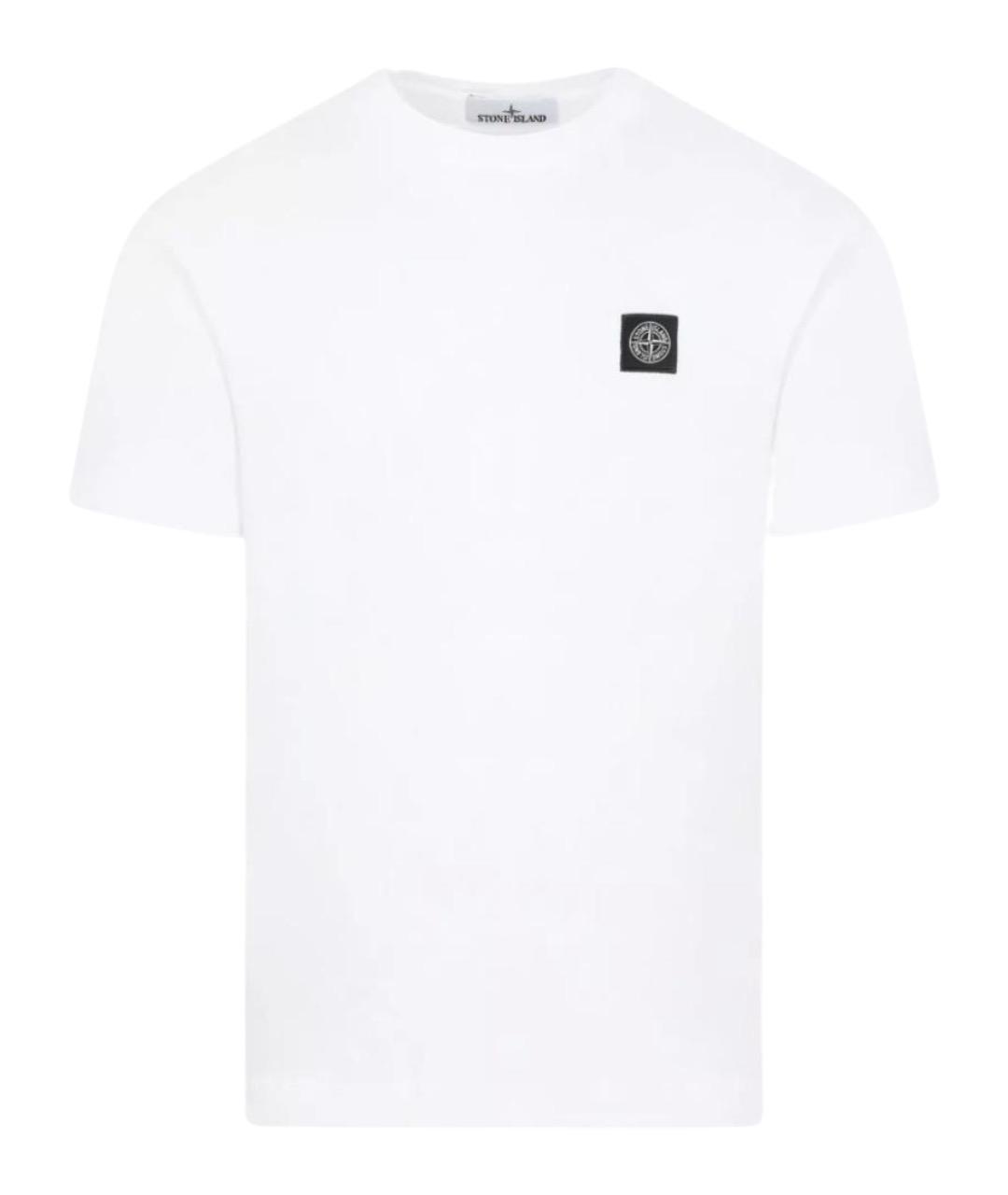 STONE ISLAND Белая хлопковая футболка, фото 1