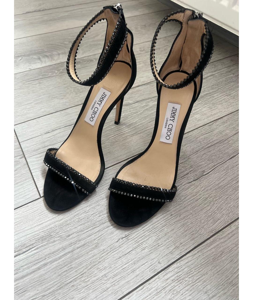 JIMMY CHOO Черные замшевые босоножки, фото 2