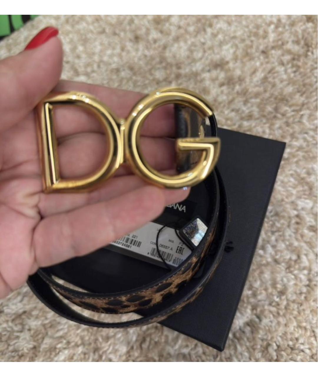 DOLCE&GABBANA Коричневый кожаный ремень, фото 2