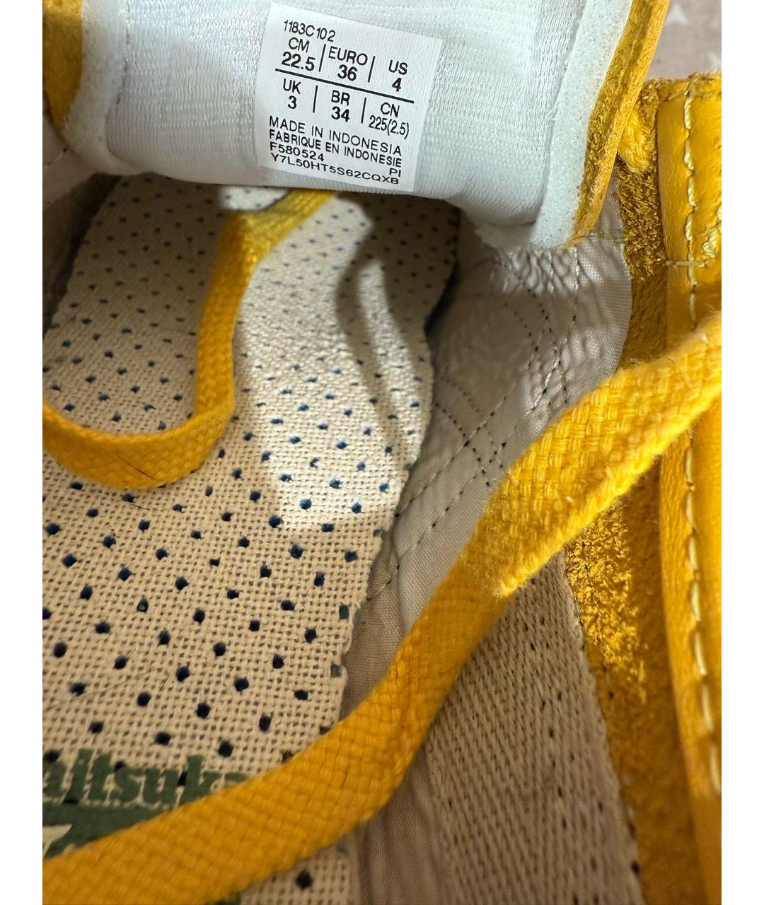 ONITSUKA TIGER Желтые кожаные кеды, фото 4