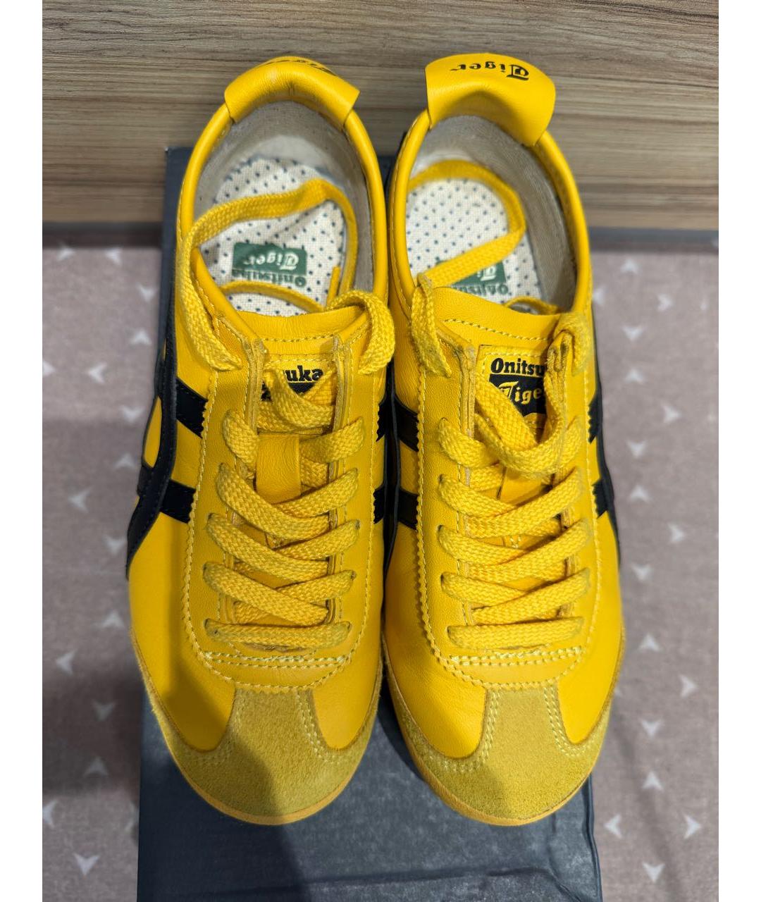 ONITSUKA TIGER Желтые кожаные кеды, фото 2