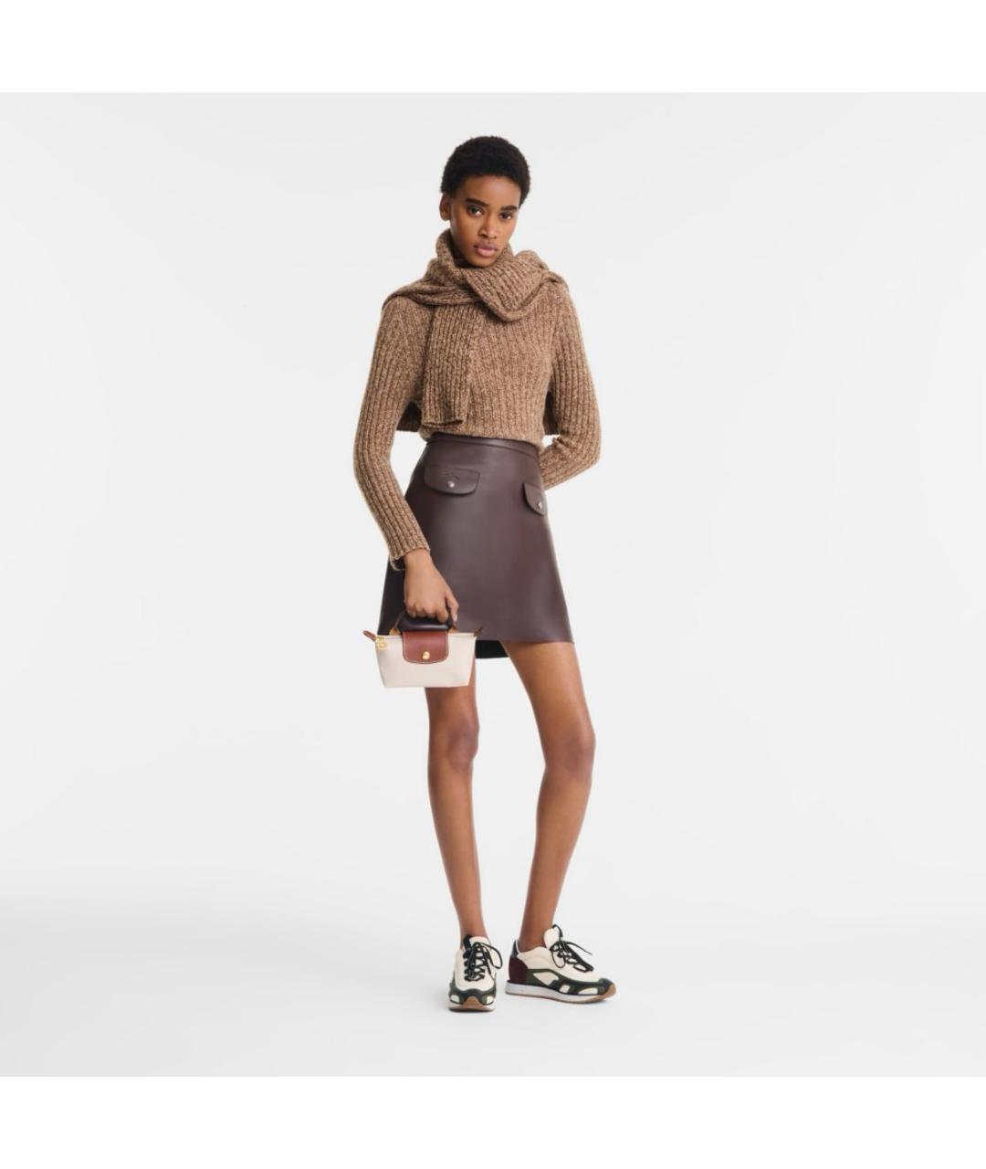 LONGCHAMP Бежевая синтетическая сумка с короткими ручками, фото 7