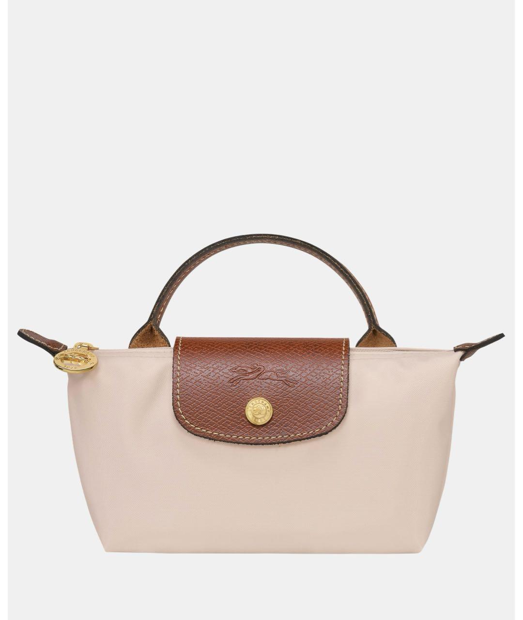LONGCHAMP Бежевая синтетическая сумка с короткими ручками, фото 8