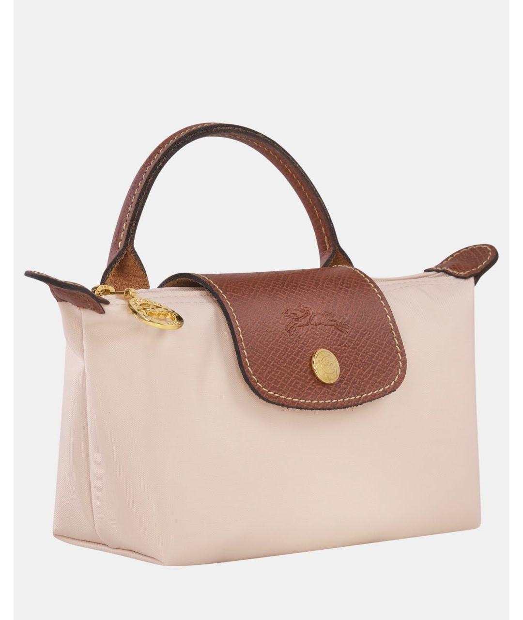 LONGCHAMP Бежевая синтетическая сумка с короткими ручками, фото 5