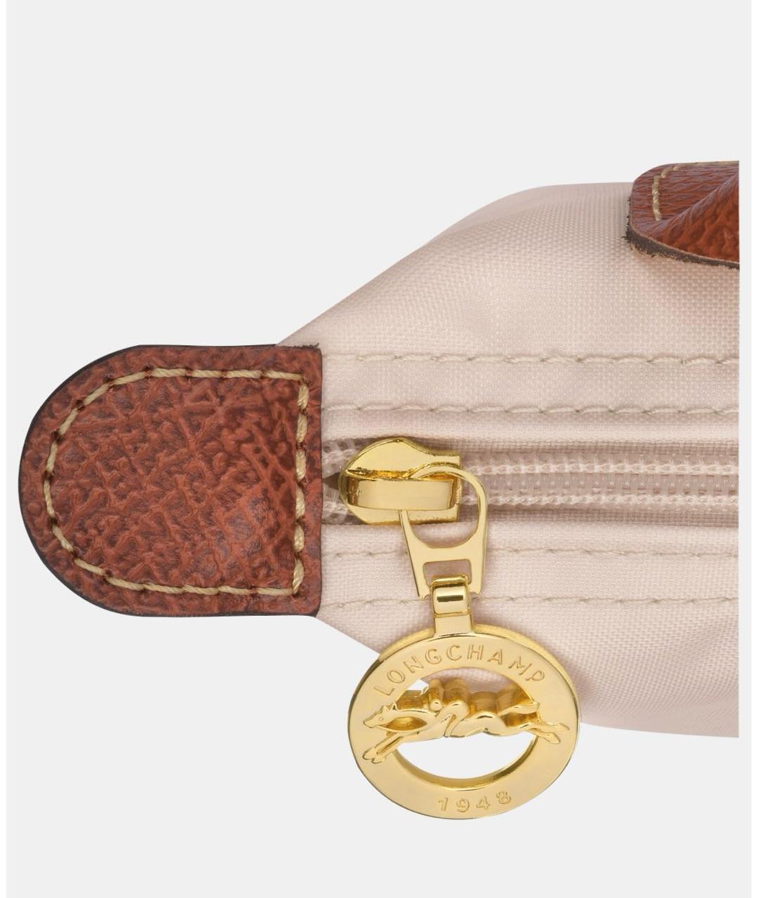 LONGCHAMP Бежевая синтетическая сумка с короткими ручками, фото 6