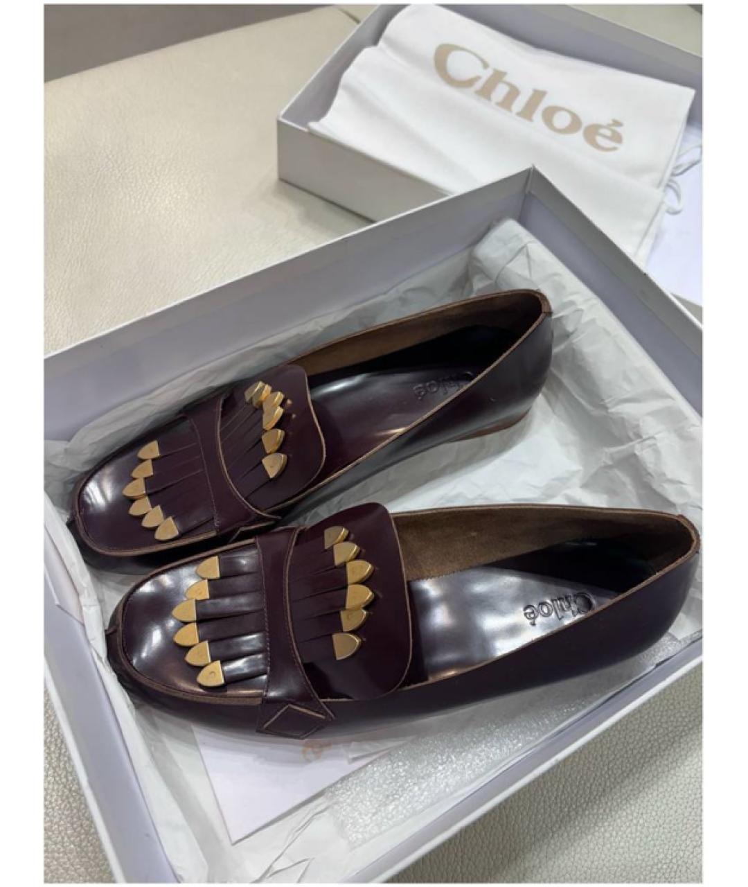 CHLOE Коричневые кожаные лоферы, фото 3