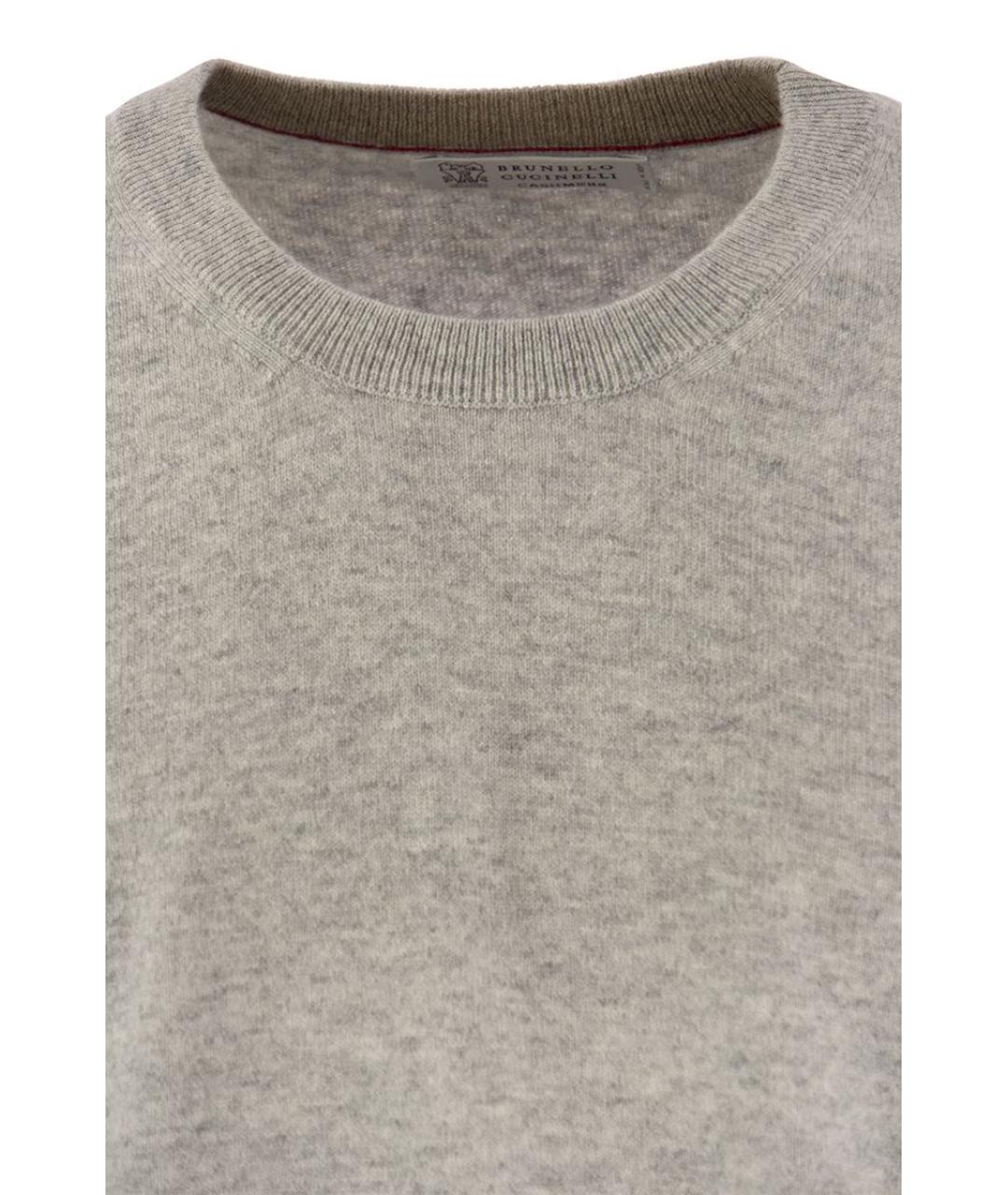 BRUNELLO CUCINELLI Серый кашемировый джемпер / свитер, фото 4
