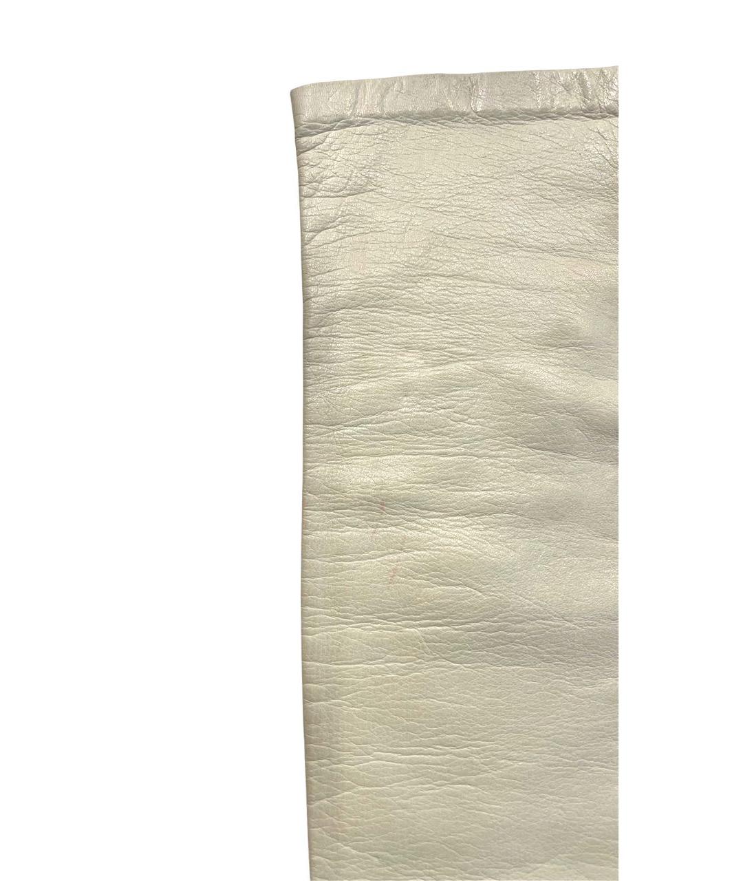 MAISON MARGIELA Бежевые кожаные перчатки, фото 5