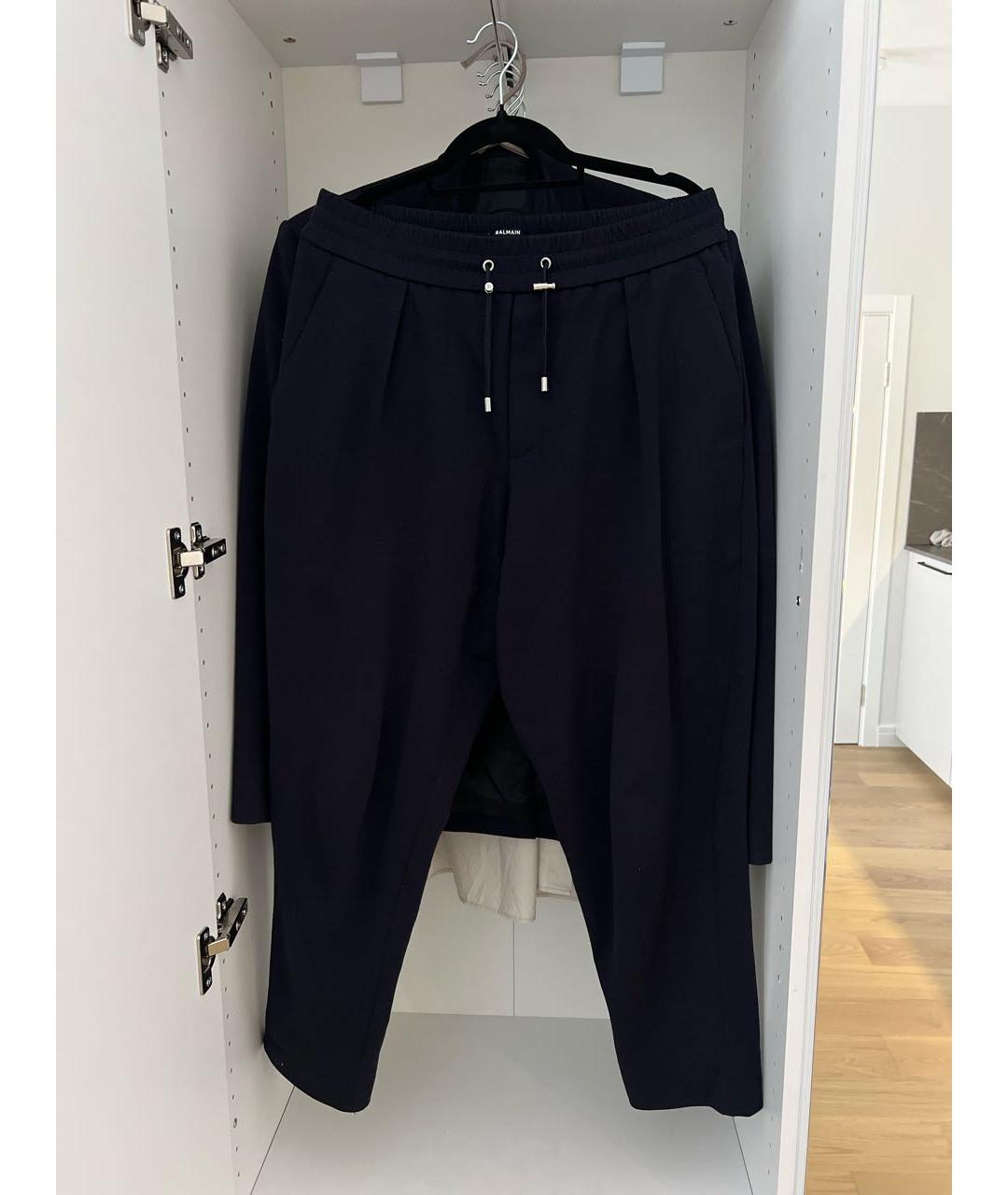 BALMAIN Темно-синие шерстяные брюки чинос, фото 5