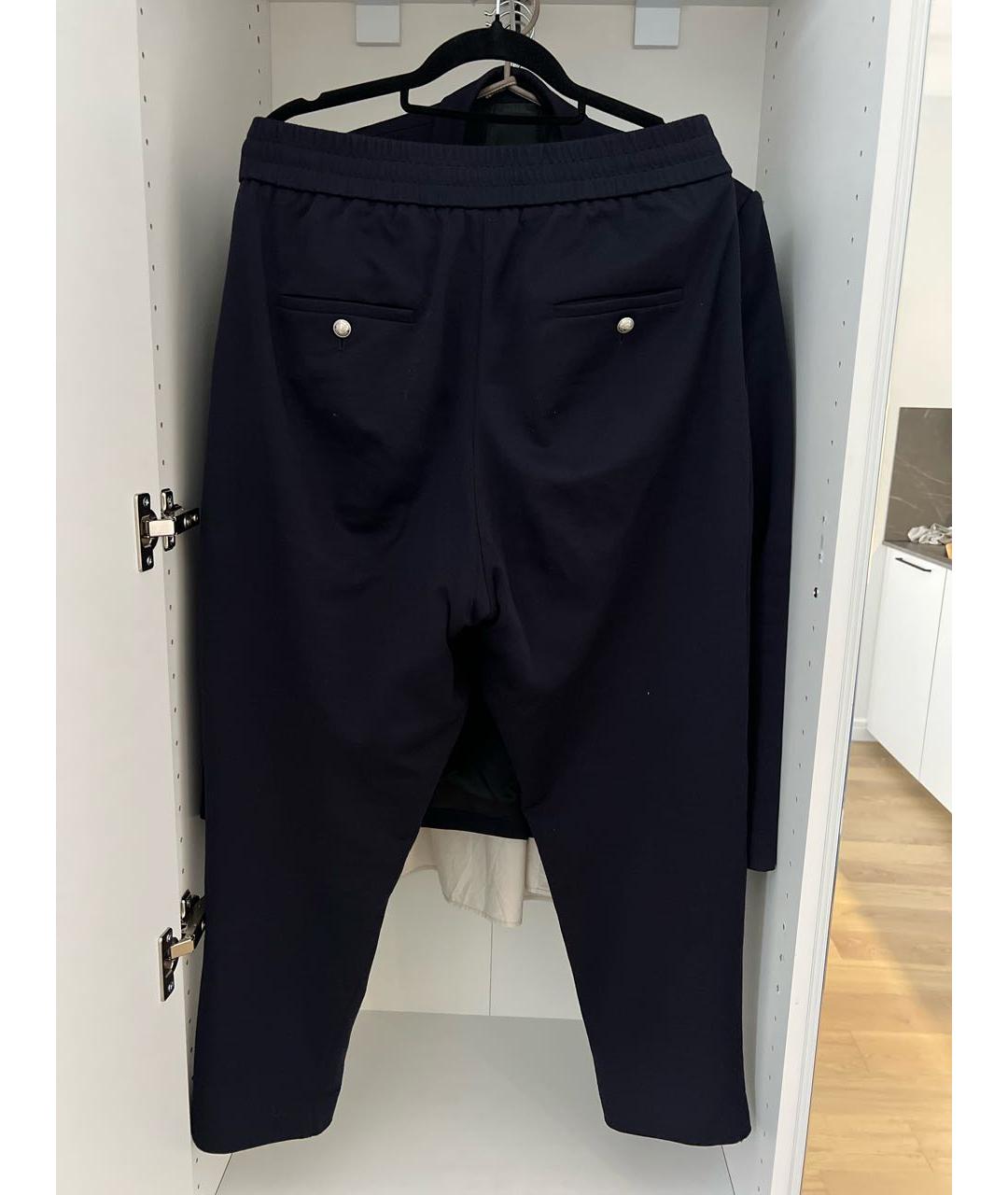 BALMAIN Темно-синие шерстяные брюки чинос, фото 2