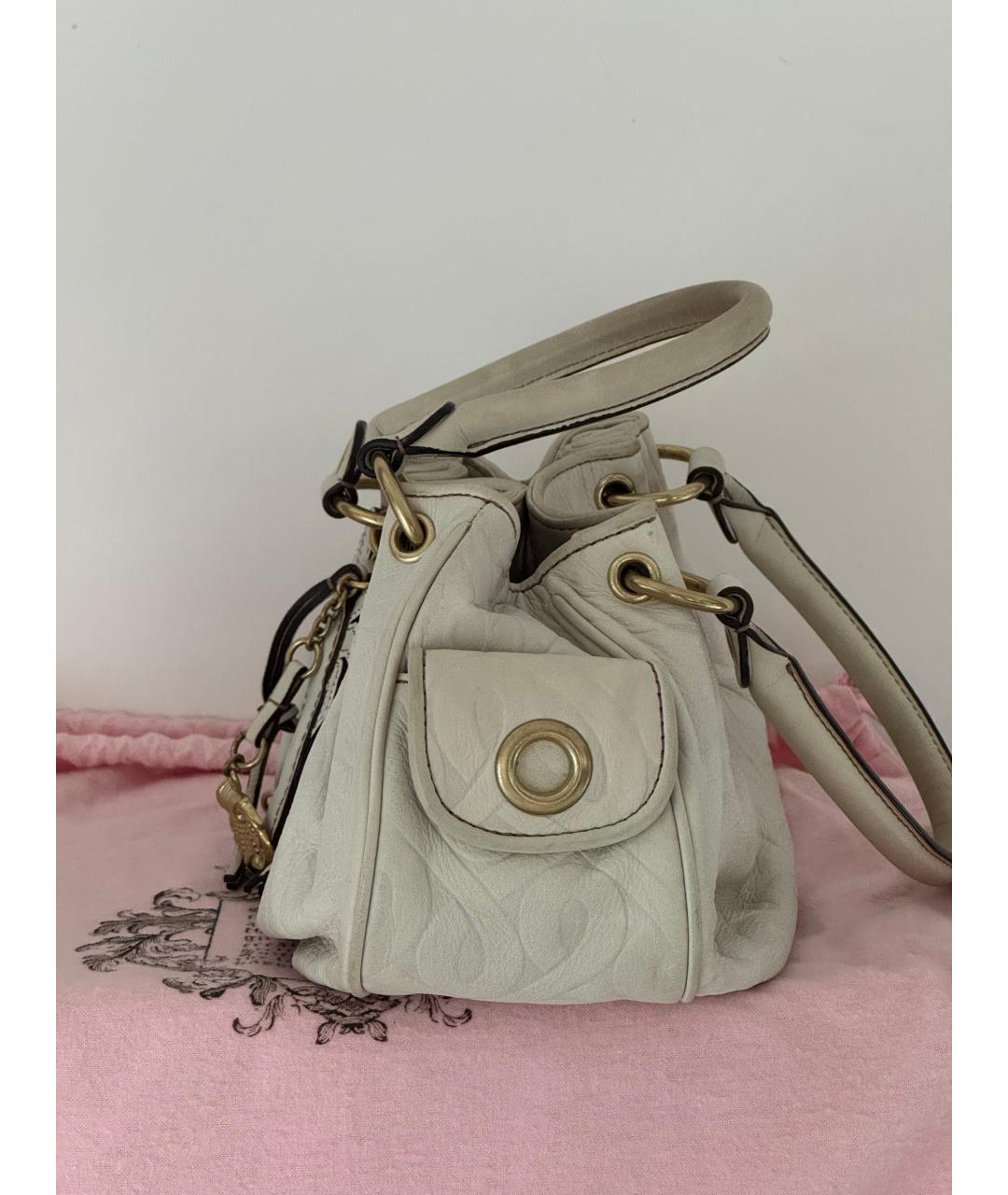 JUICY COUTURE Бежевая кожаная сумка с короткими ручками, фото 2