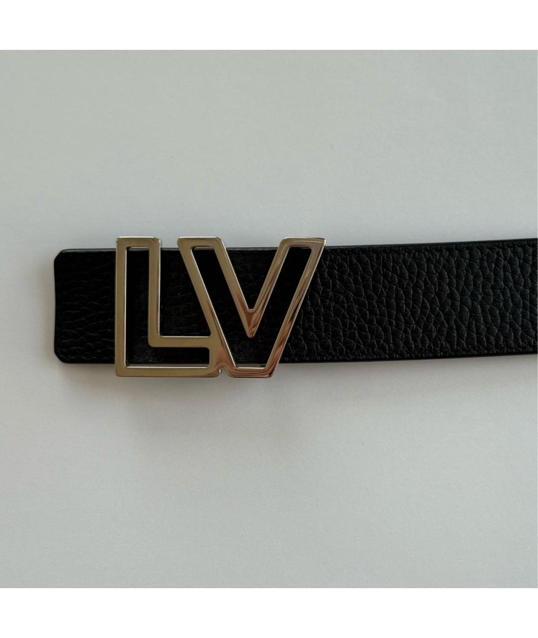 LOUIS VUITTON Черный кожаный ремень, фото 2