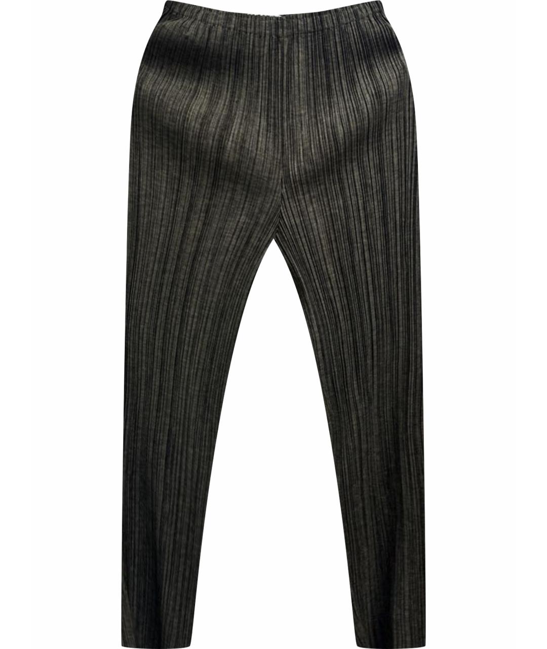 ISSEY MIYAKE Коричневые полиэстеровые прямые брюки, фото 1
