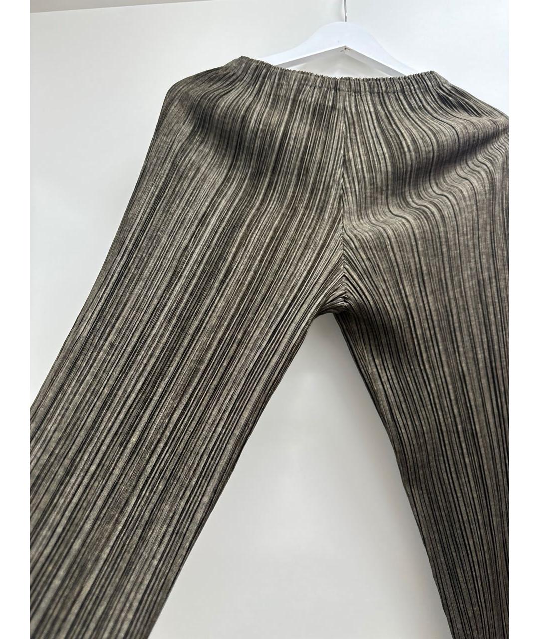 ISSEY MIYAKE Коричневые полиэстеровые прямые брюки, фото 5