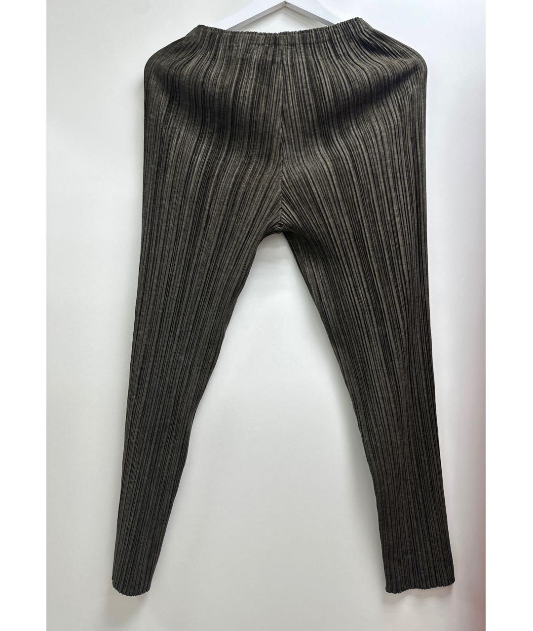 ISSEY MIYAKE Коричневые полиэстеровые прямые брюки, фото 4