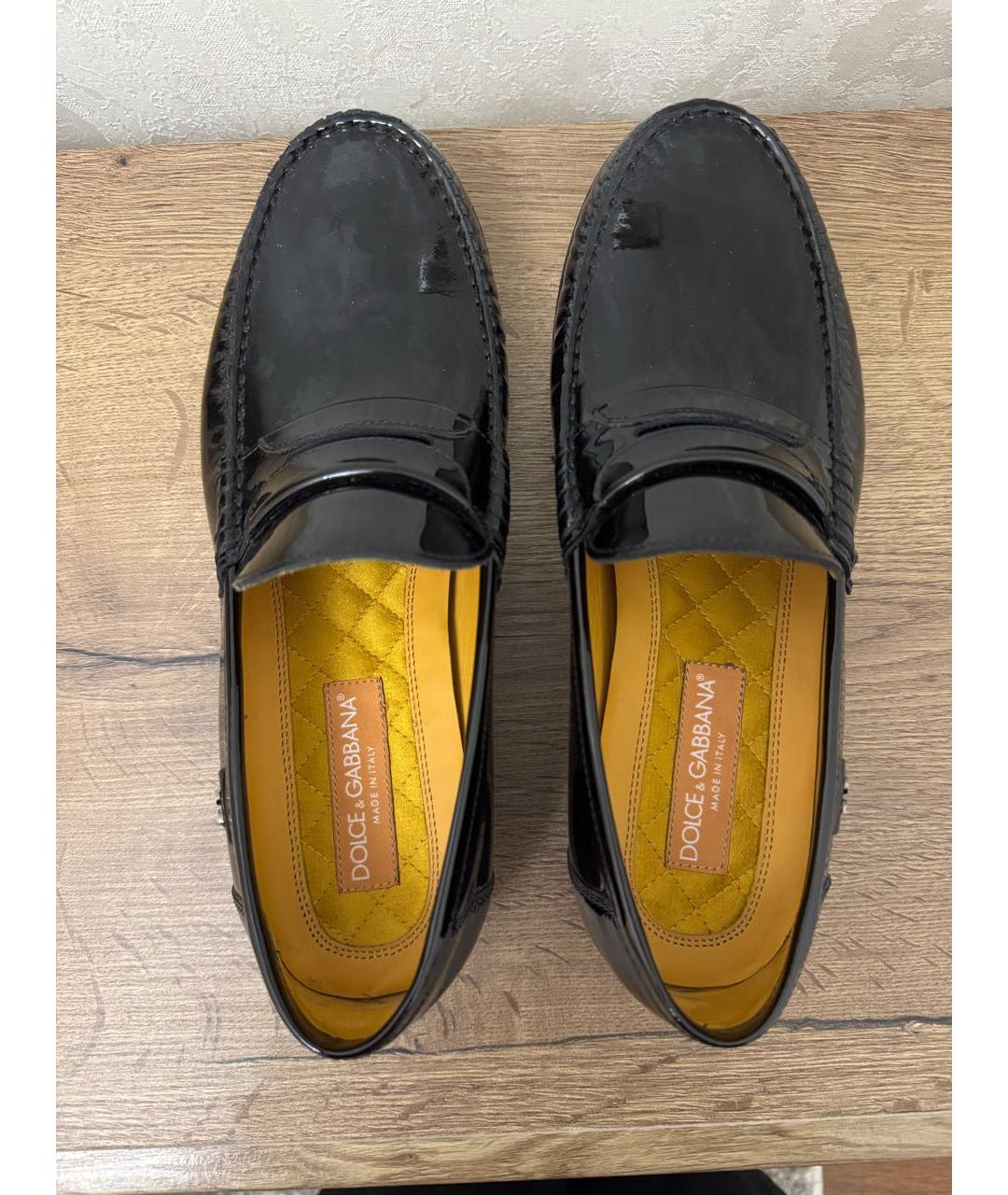 DOLCE&GABBANA Черные лоферы из лакированной кожи, фото 3