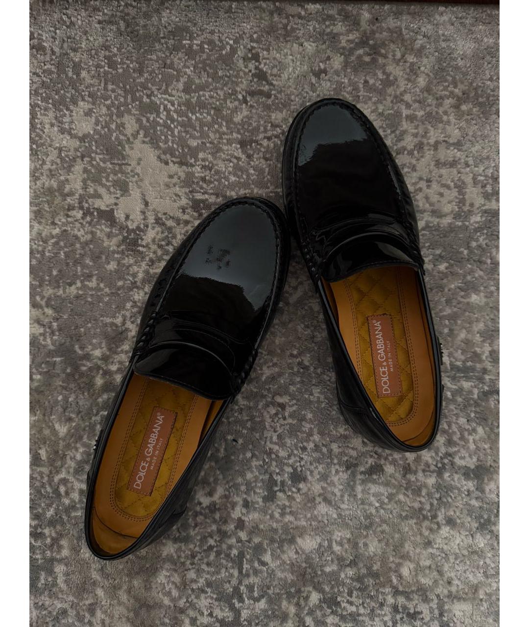 DOLCE&GABBANA Черные лоферы из лакированной кожи, фото 5