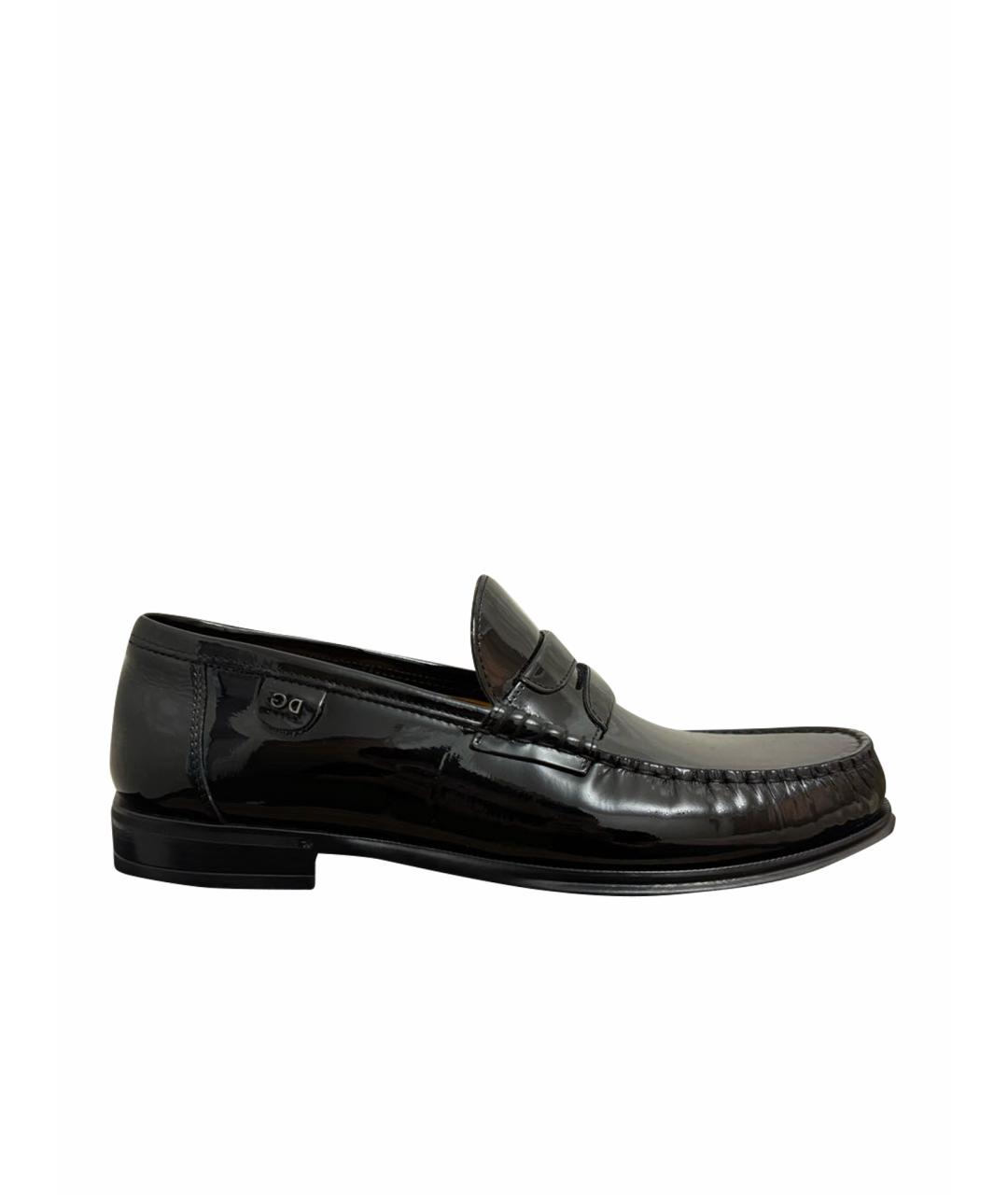 DOLCE&GABBANA Черные лоферы из лакированной кожи, фото 1