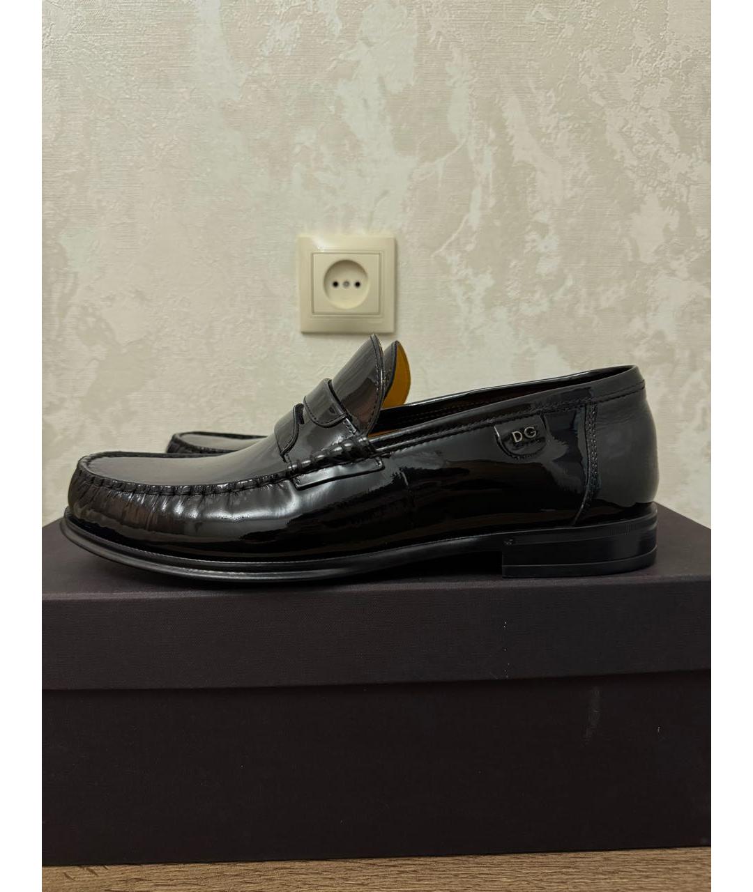 DOLCE&GABBANA Черные лоферы из лакированной кожи, фото 9