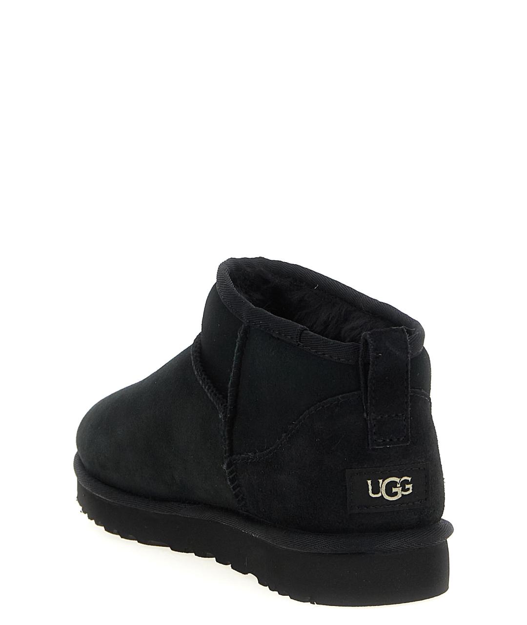 UGG AUSTRALIA Черные кожаные низкие ботинки, фото 3