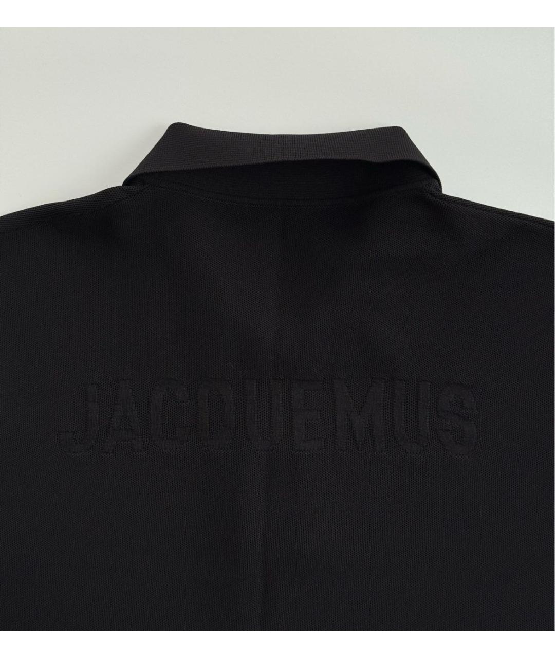 JACQUEMUS Черное хлопковое поло с коротким рукавом, фото 4