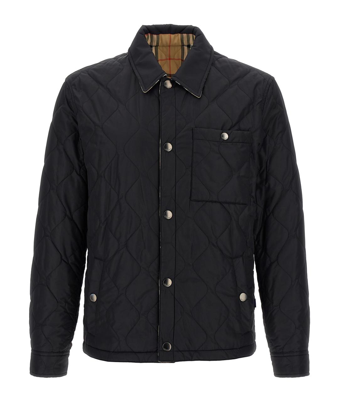 BURBERRY Черная полиамидовая куртка, фото 1