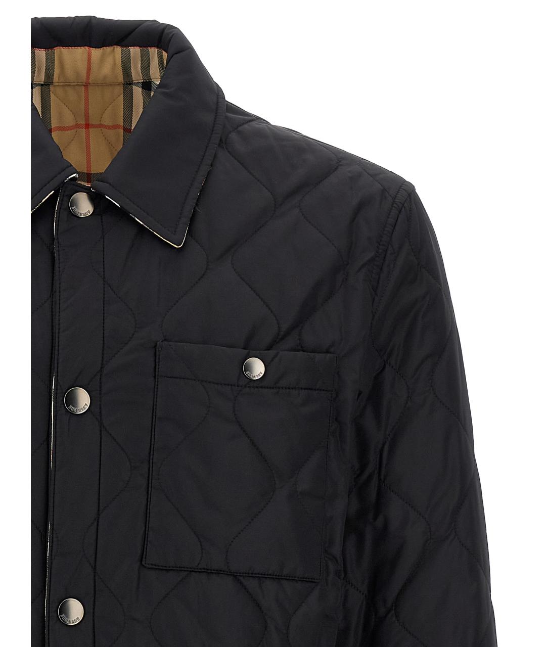 BURBERRY Черная полиамидовая куртка, фото 4
