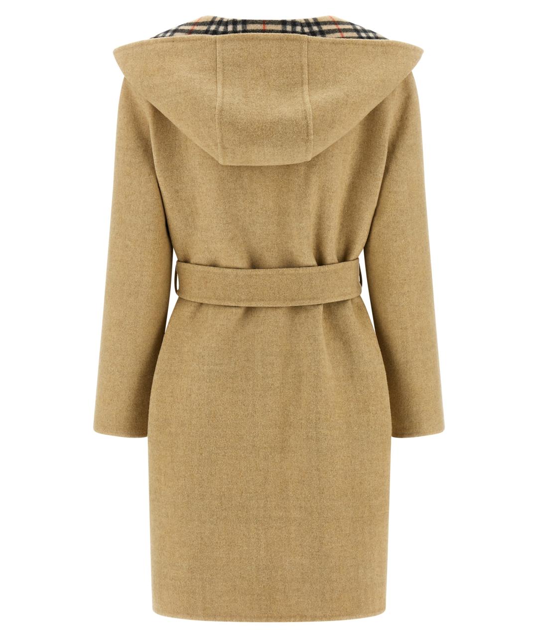 BURBERRY Бежевое шерстяное пальто, фото 3