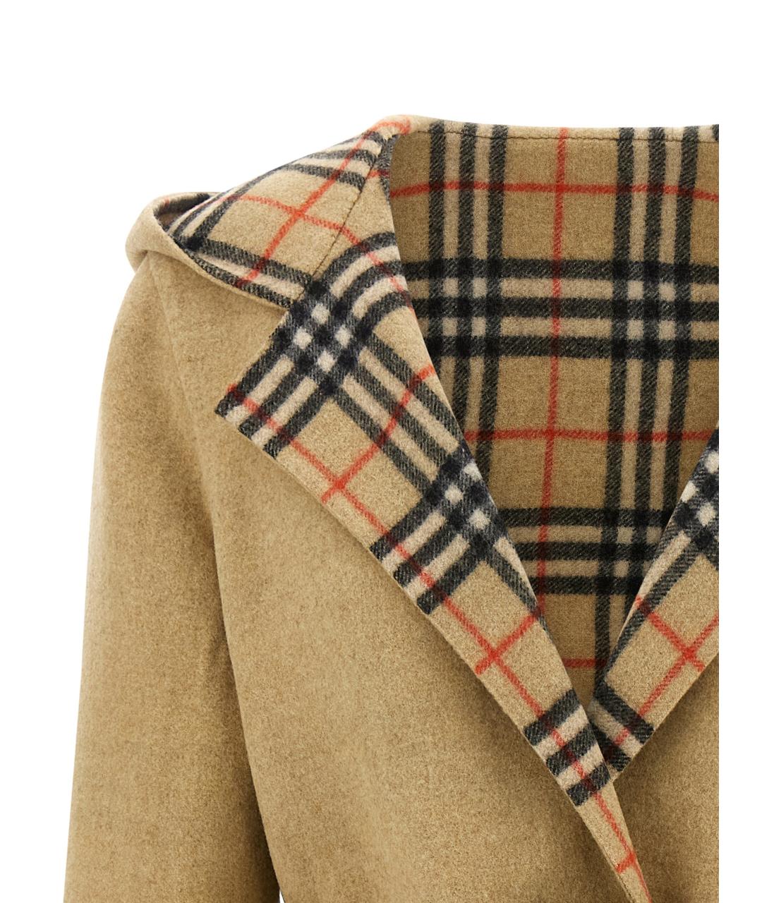 BURBERRY Бежевое шерстяное пальто, фото 4