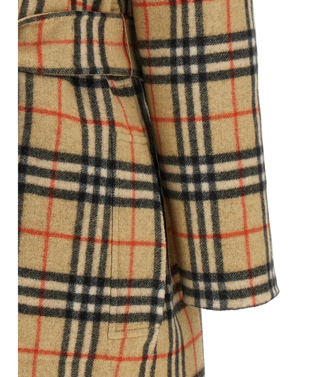 BURBERRY Бежевое шерстяное пальто, фото 5