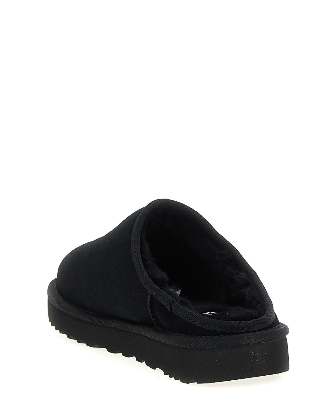 UGG AUSTRALIA Черные кожаные шлепанцы, фото 3