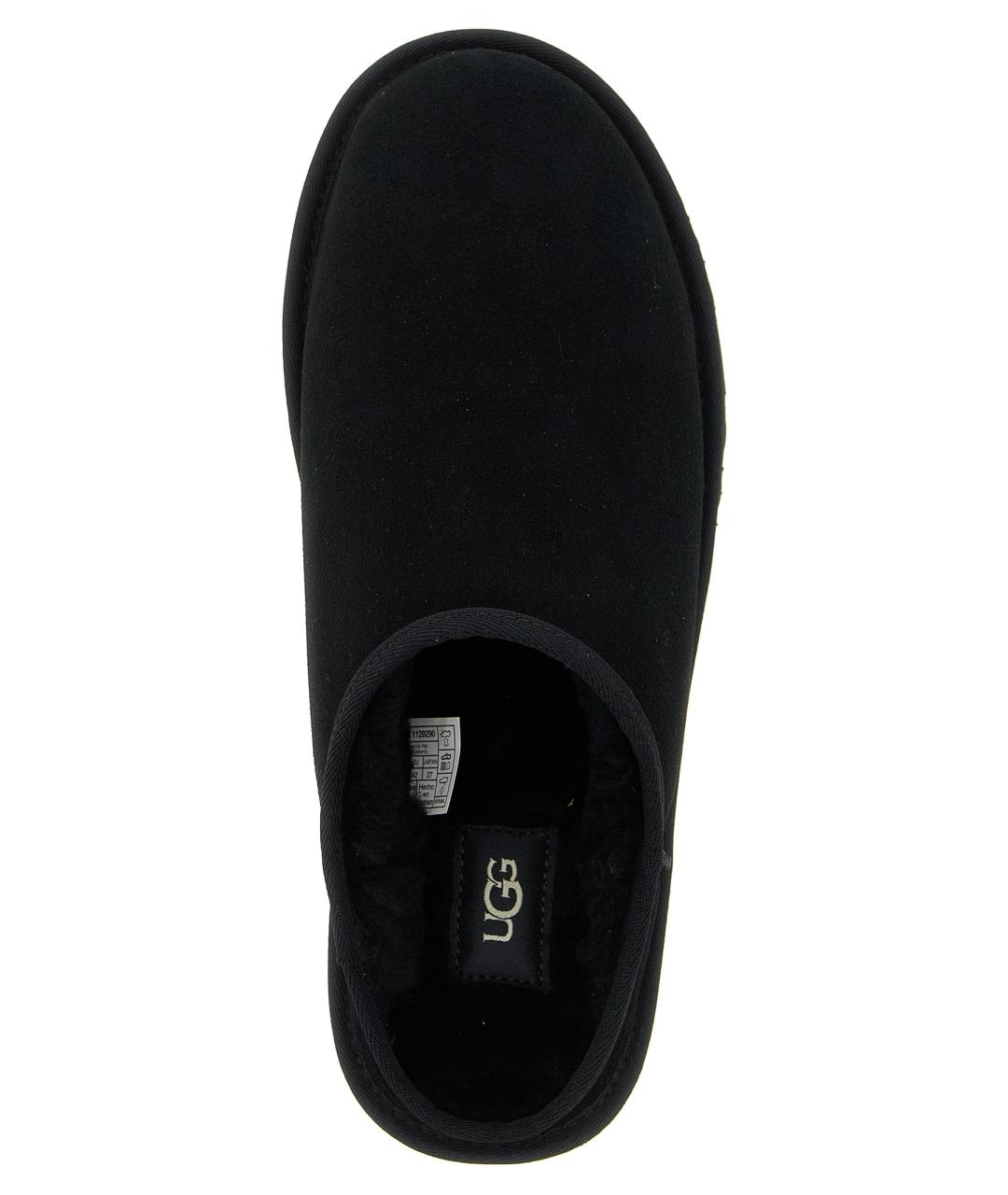 UGG AUSTRALIA Черные кожаные шлепанцы, фото 4