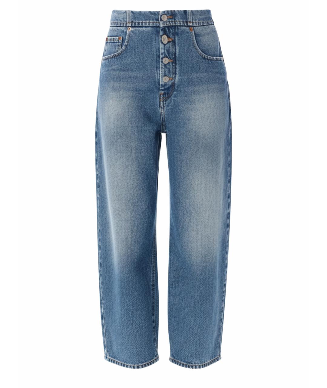 MM6 MAISON MARGIELA Синие хлопковые прямые джинсы, фото 1