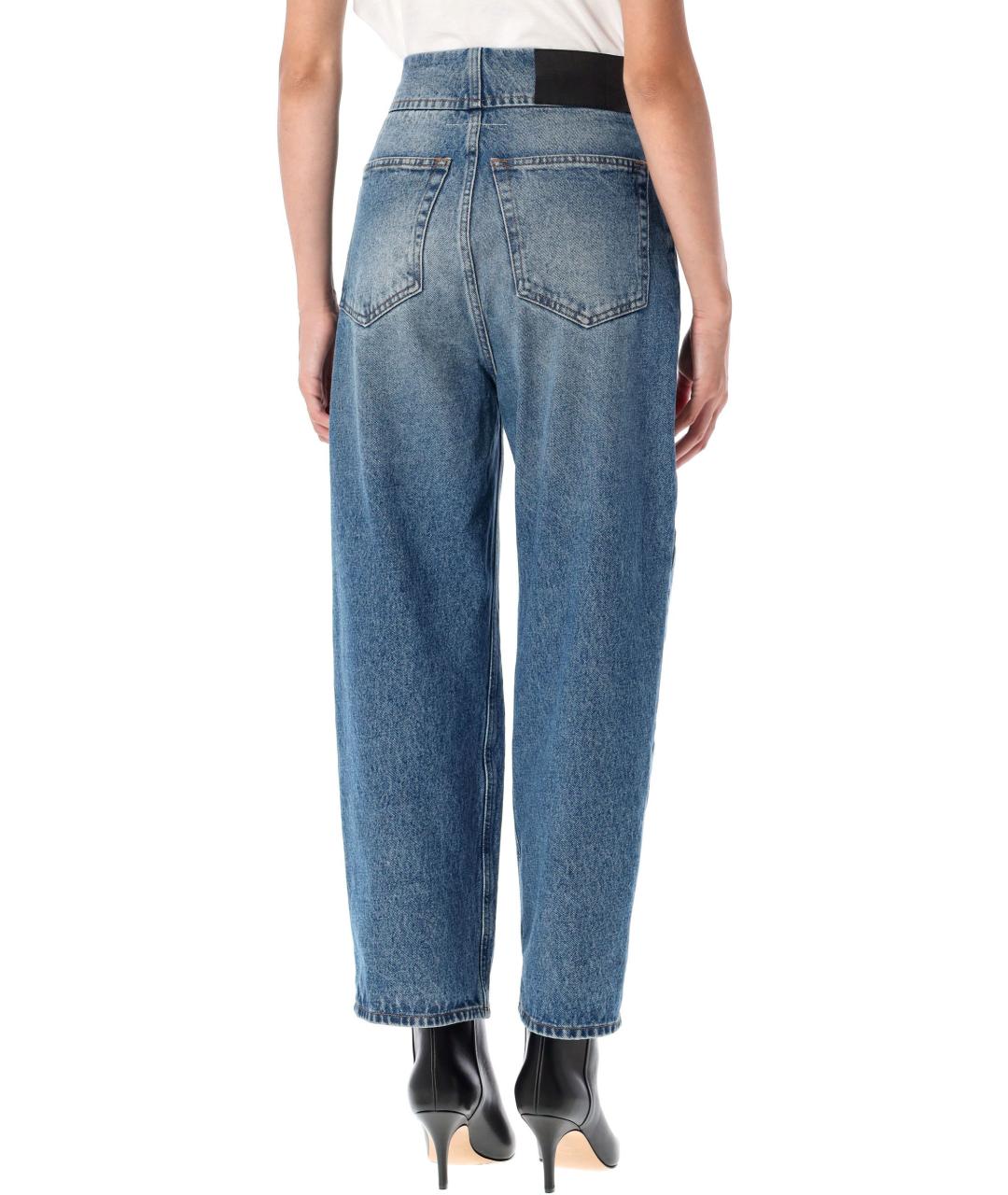 MM6 MAISON MARGIELA Синие хлопковые прямые джинсы, фото 2