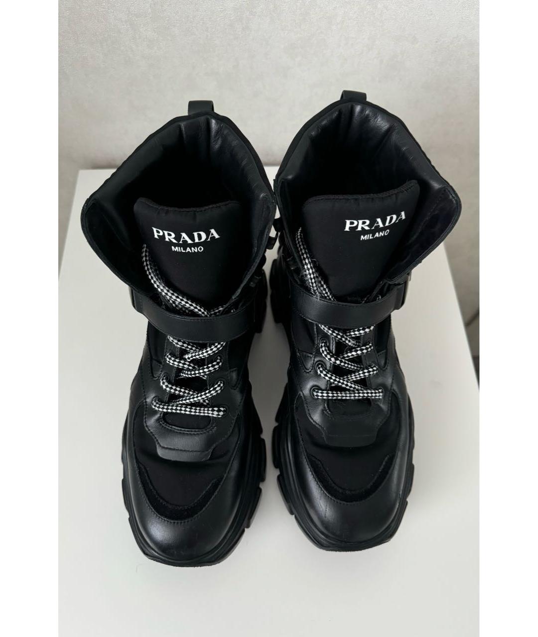 PRADA Черные кожаные ботинки, фото 3