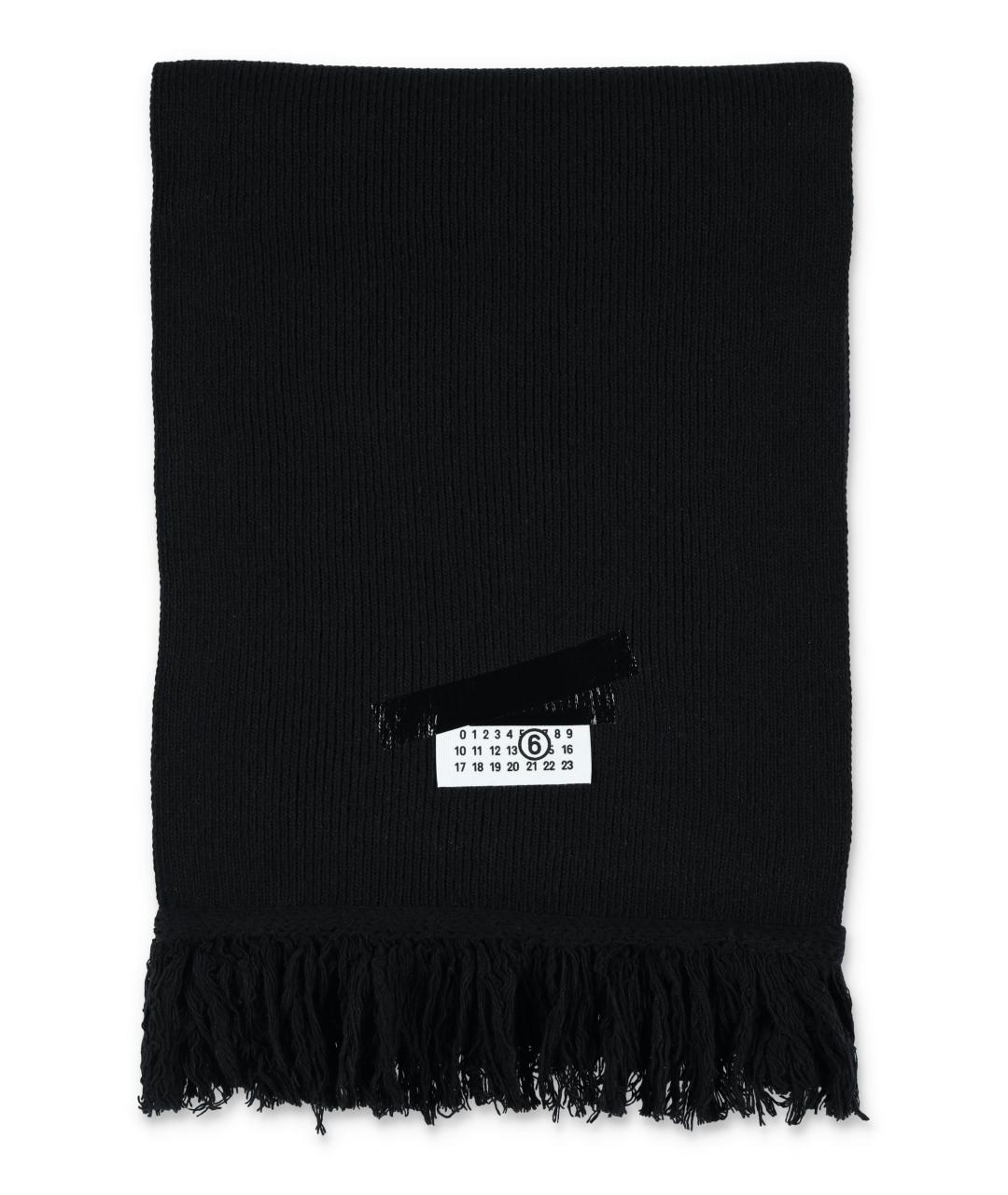 MM6 MAISON MARGIELA Черный шерстяной шарф, фото 1