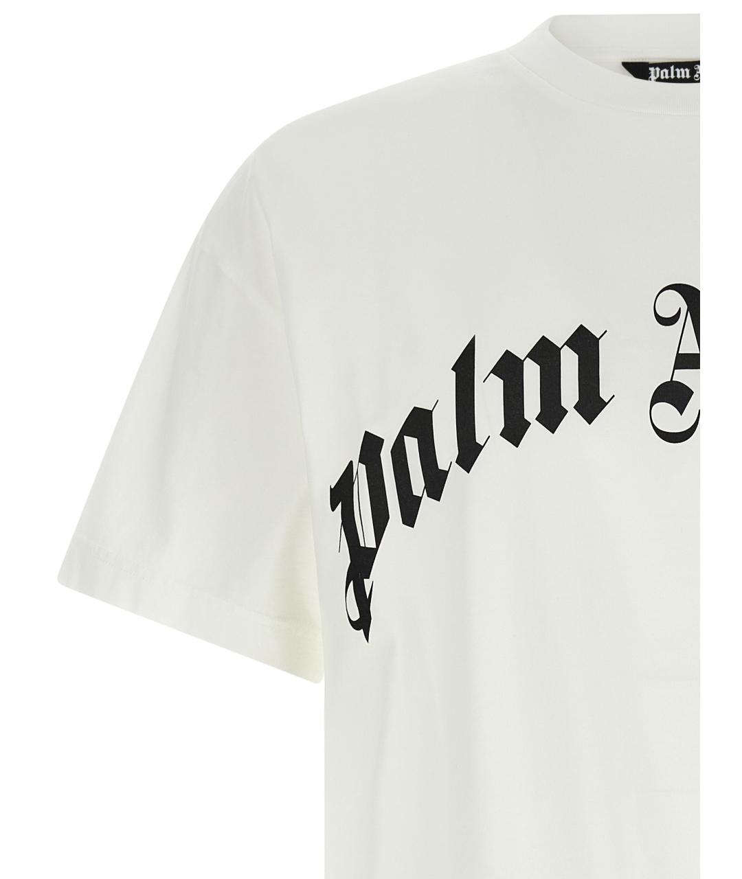 PALM ANGELS Белая хлопковая футболка, фото 3