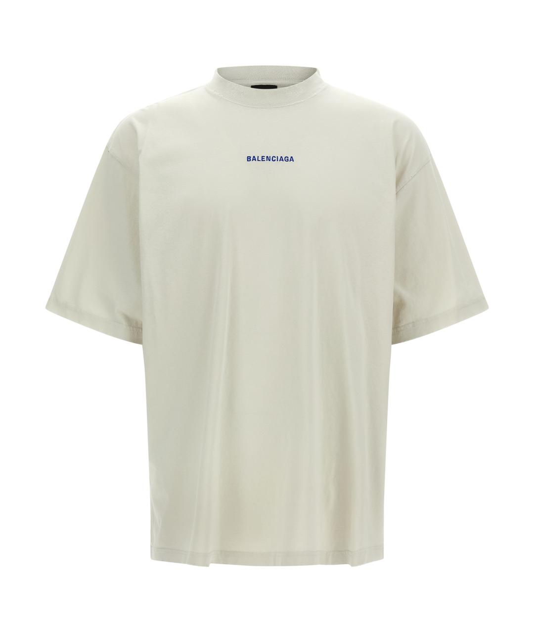 BALENCIAGA Бежевая хлопковая футболка, фото 1
