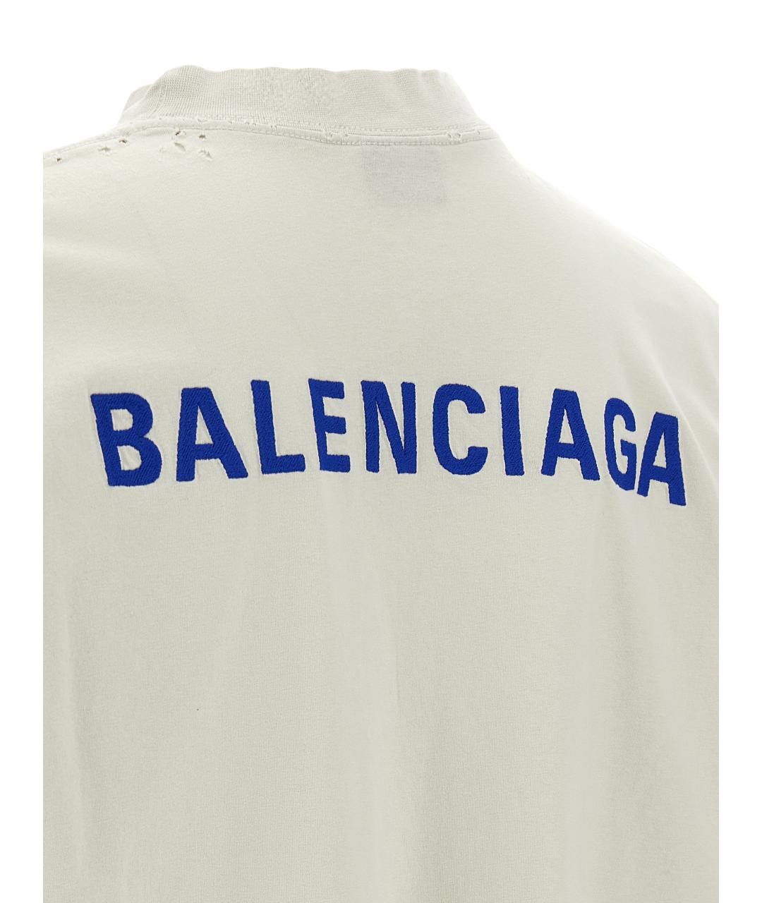 BALENCIAGA Бежевая хлопковая футболка, фото 4