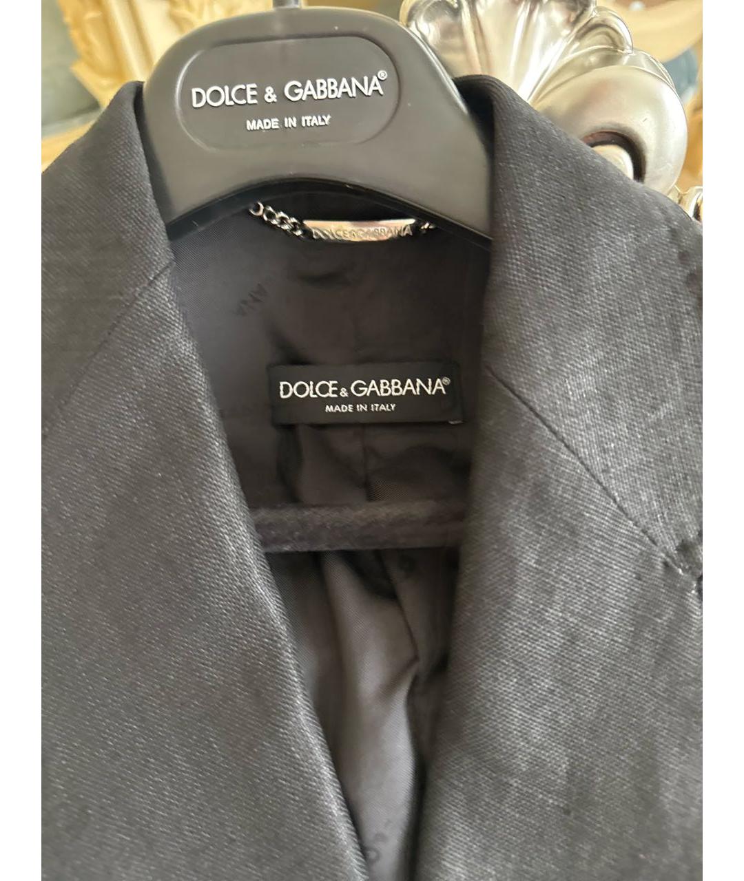 DOLCE&GABBANA Черный льняной жакет/пиджак, фото 3
