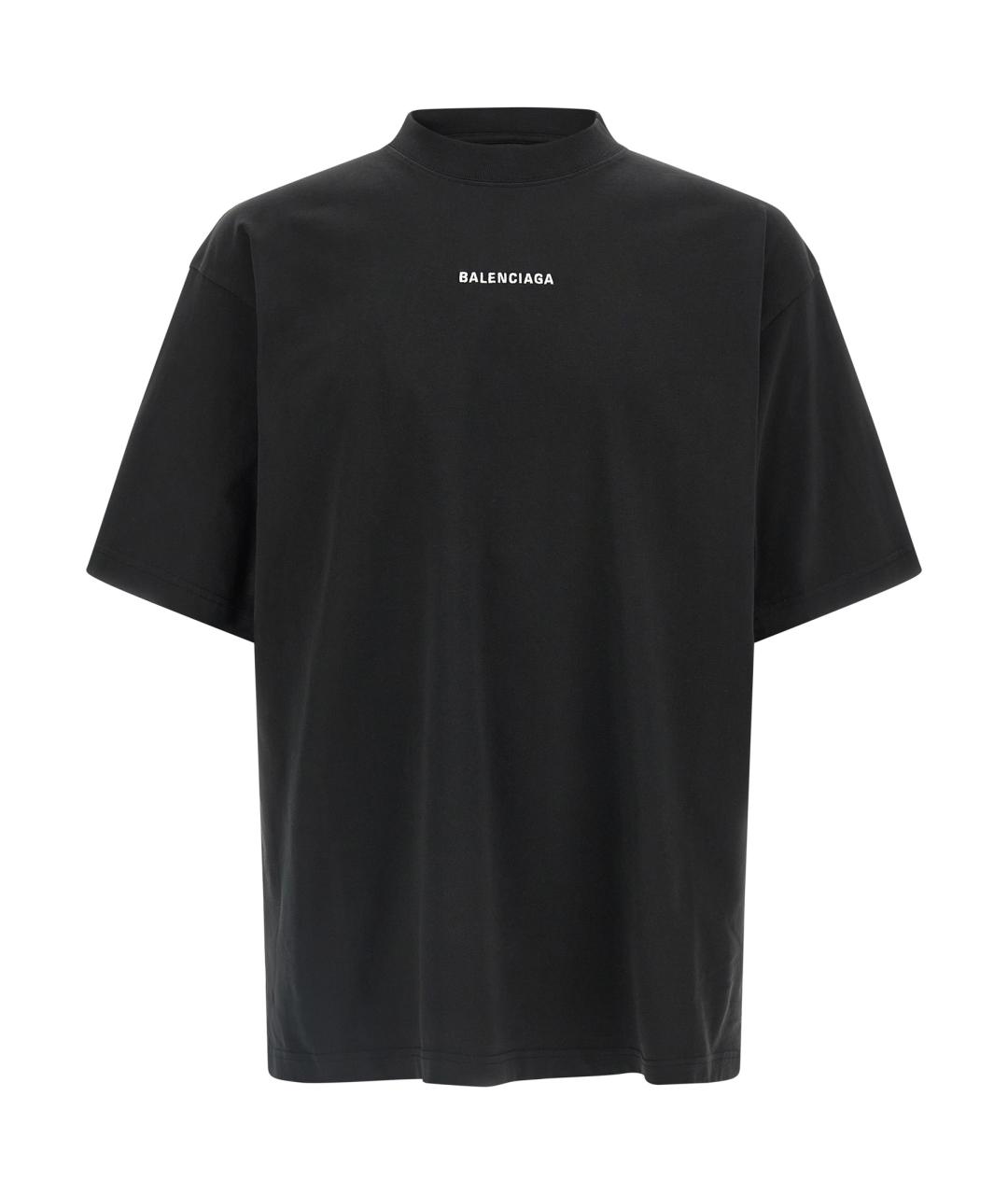 BALENCIAGA Черная хлопковая футболка, фото 1