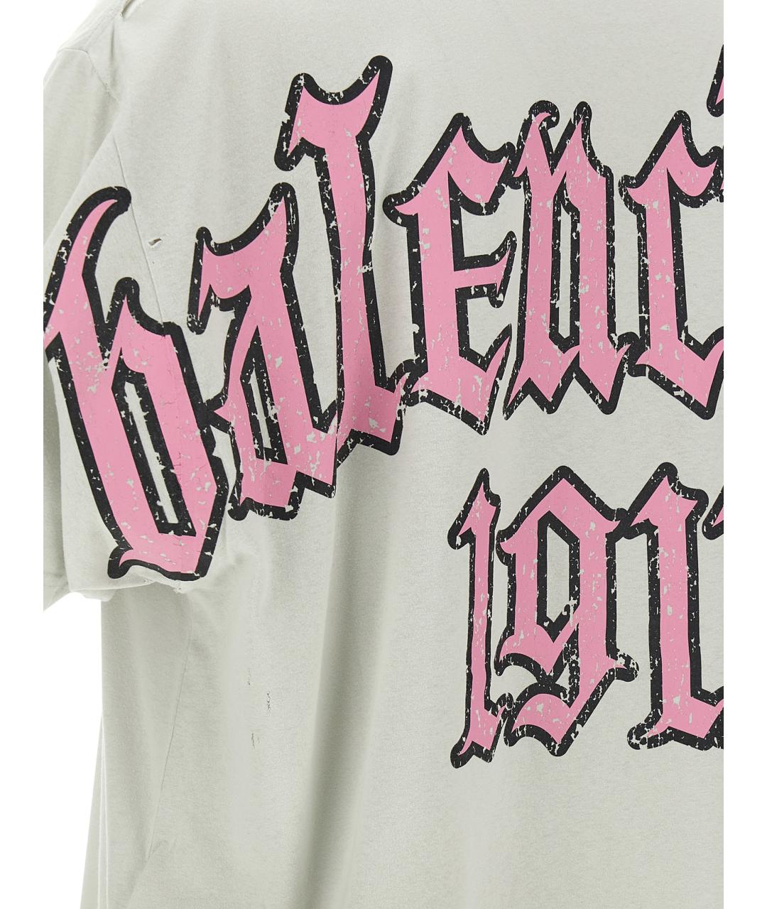 BALENCIAGA Бежевая хлопковая футболка, фото 4